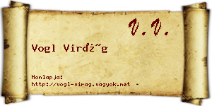 Vogl Virág névjegykártya