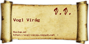 Vogl Virág névjegykártya